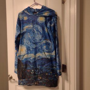 Blackmilk slouchy hoodie dress van gogh medium
